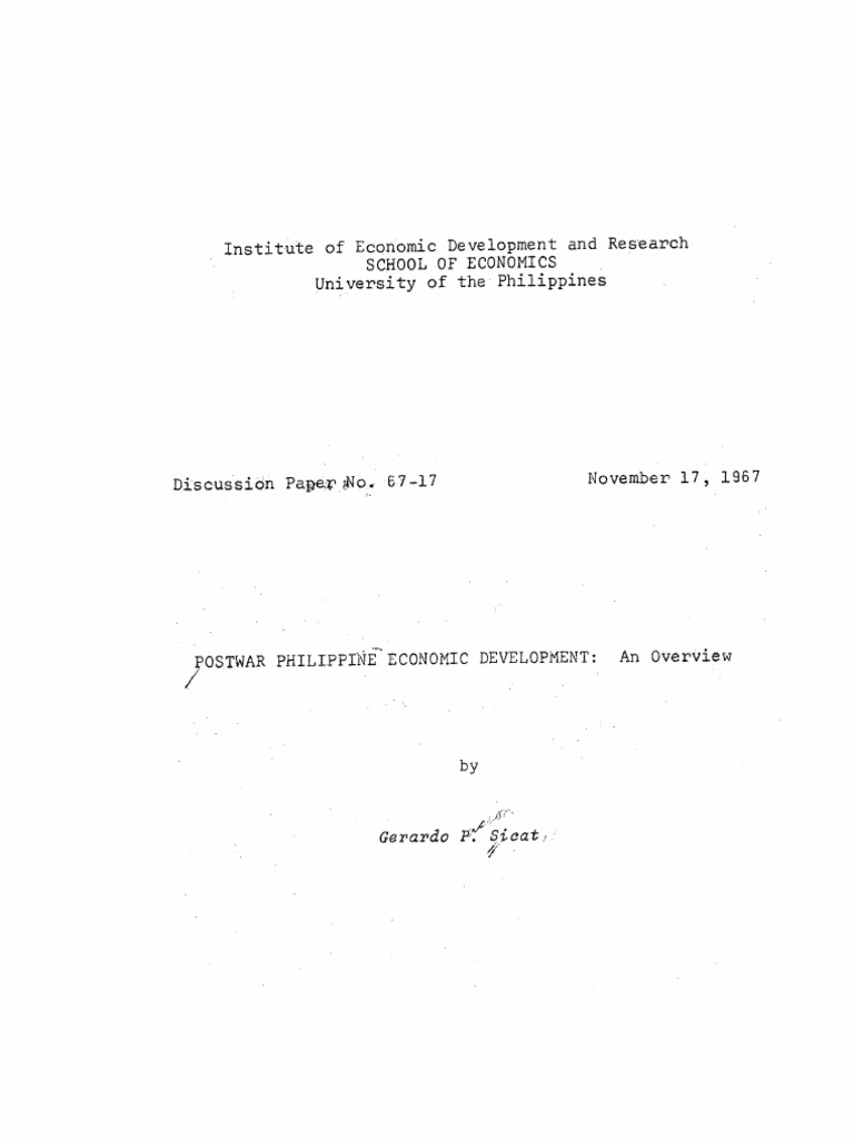 Postwar Philippine Economic Overview | PDF | Labour Economics | Exports