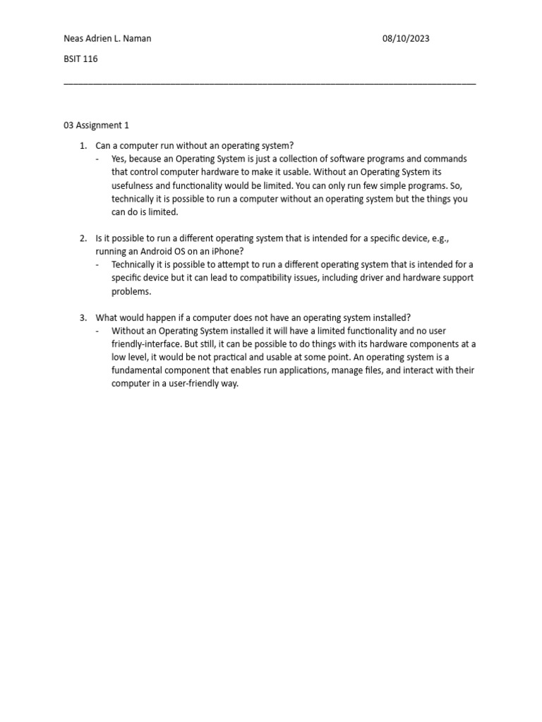 03 Assignment 1 Intro | PDF | Computers
