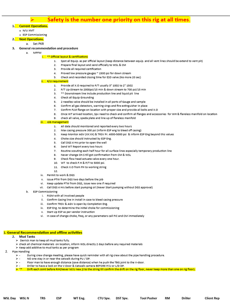 Daily Instructions | PDF | Valve | Gases