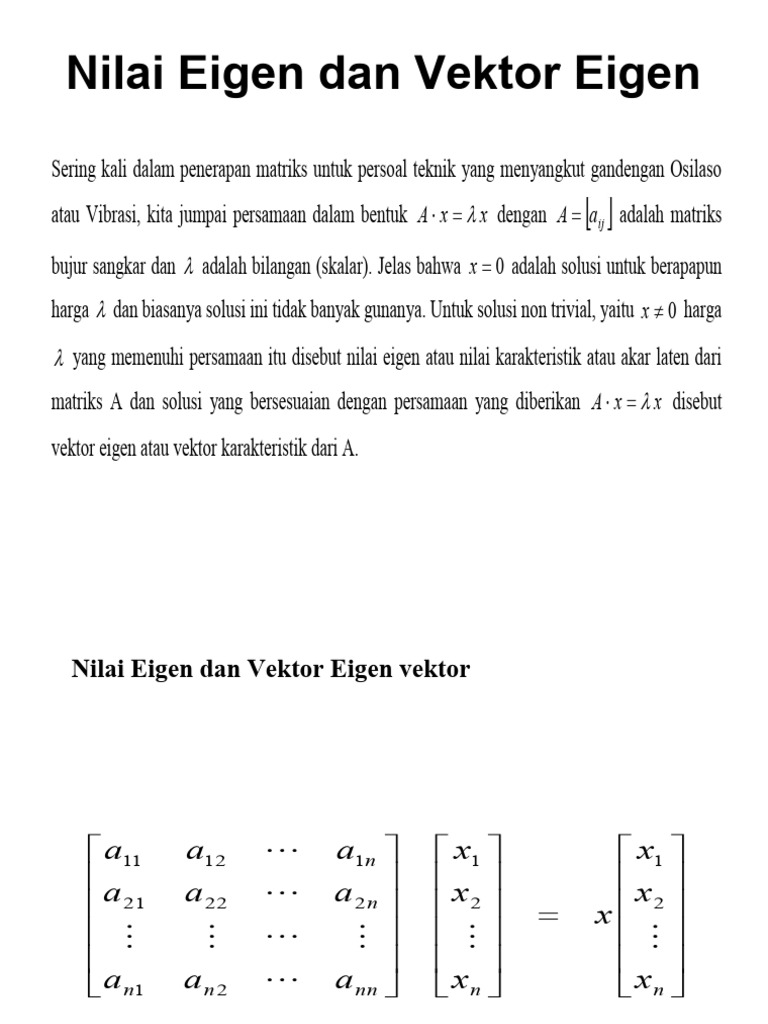 Nilai dan Vektor Eigen dalam Matriks | PDF