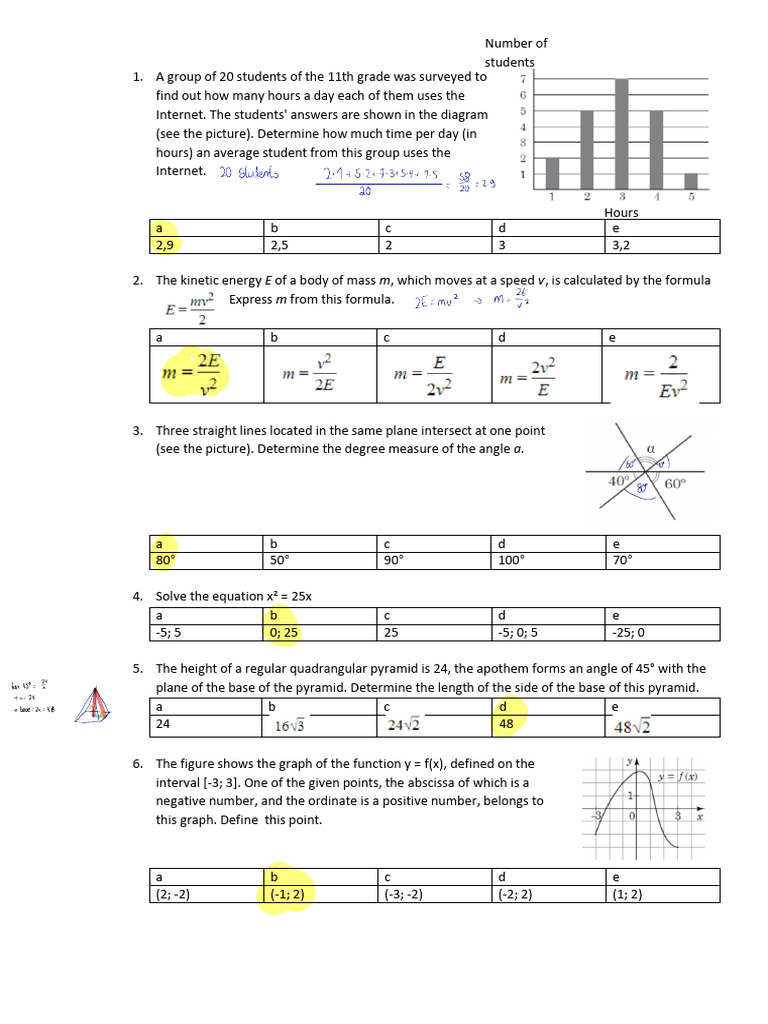 ZNO maths_240326_132040 | PDF | Elementary Mathematics | Elementary ...
