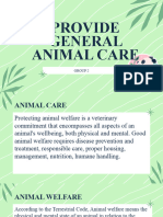 Provide General Animal Care. Group2