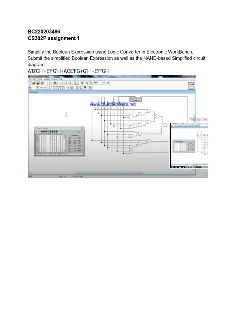 Simplify Boolean Expression Assignment | PDF
