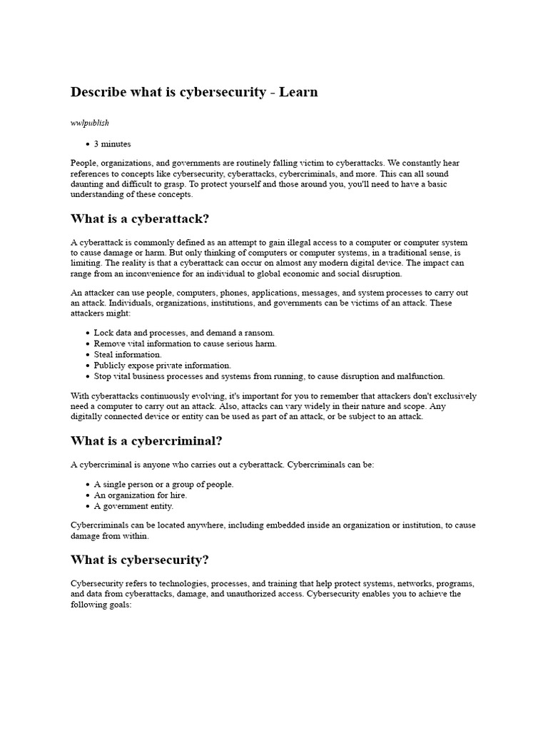 Understanding Cybersecurity Basics | PDF | Public Key Cryptography ...