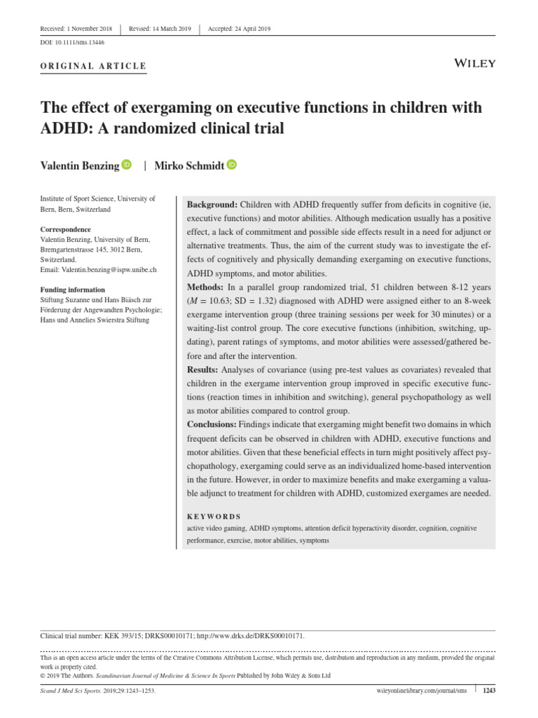 Exergaming Boosts ADHD Executive Functions | PDF | Attention Deficit ...