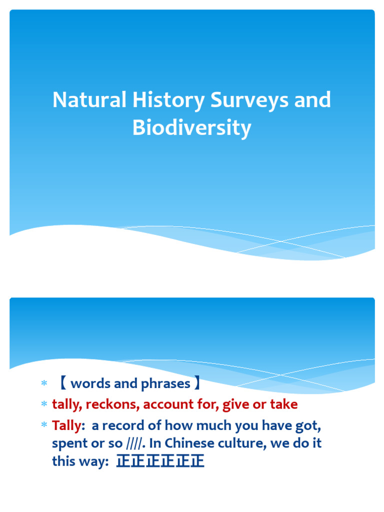 Understanding Biodiversity Surveys | PDF | Science | Fish