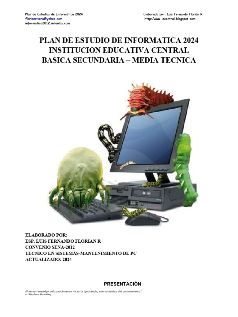 Plan de Estudios Informática 2024 | PDF | Plan de estudios | Educación ...