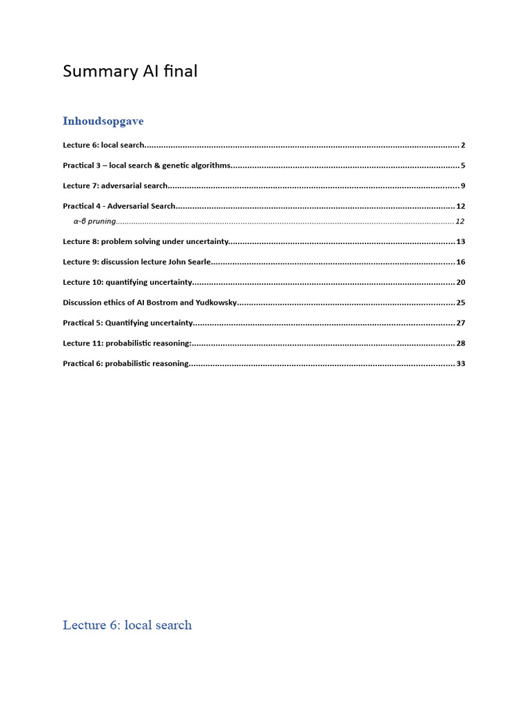 Summary AI PDF Genetic Algorithm Mind