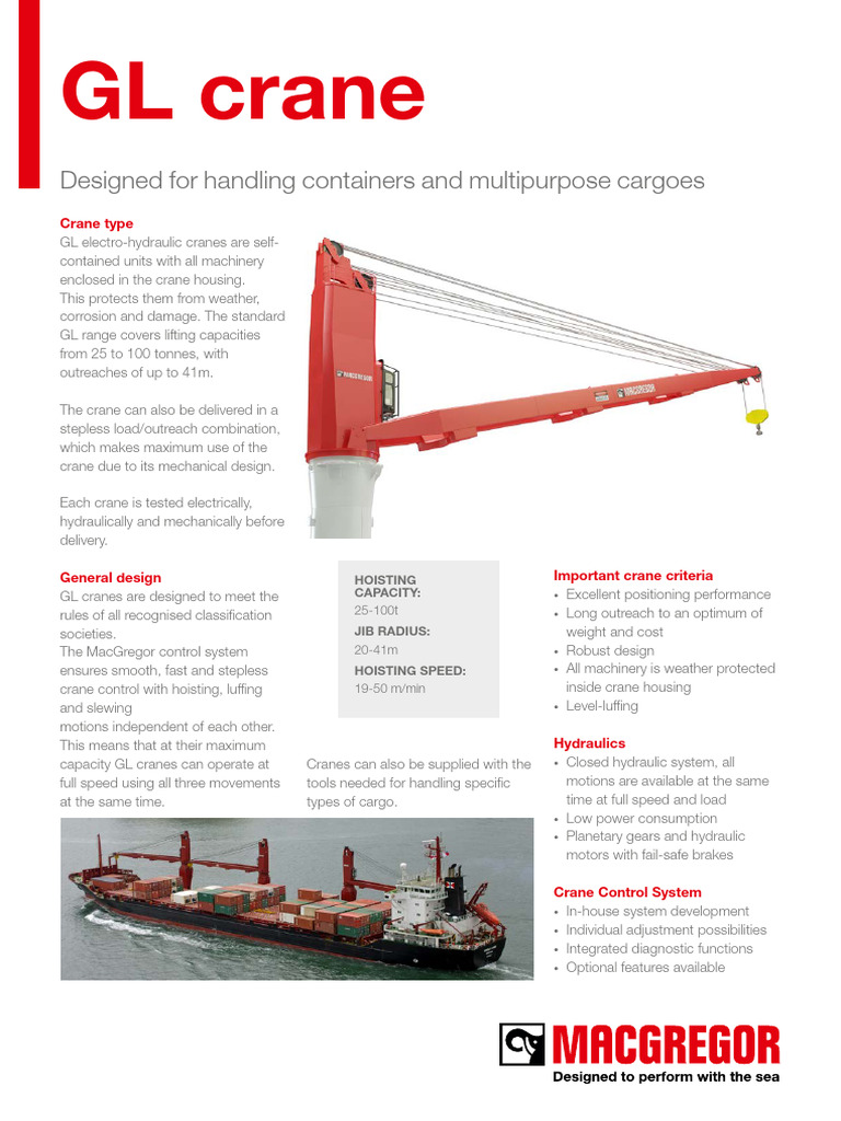 GL Crane: Designed For Handling Containers and Multipurpose Cargoes ...