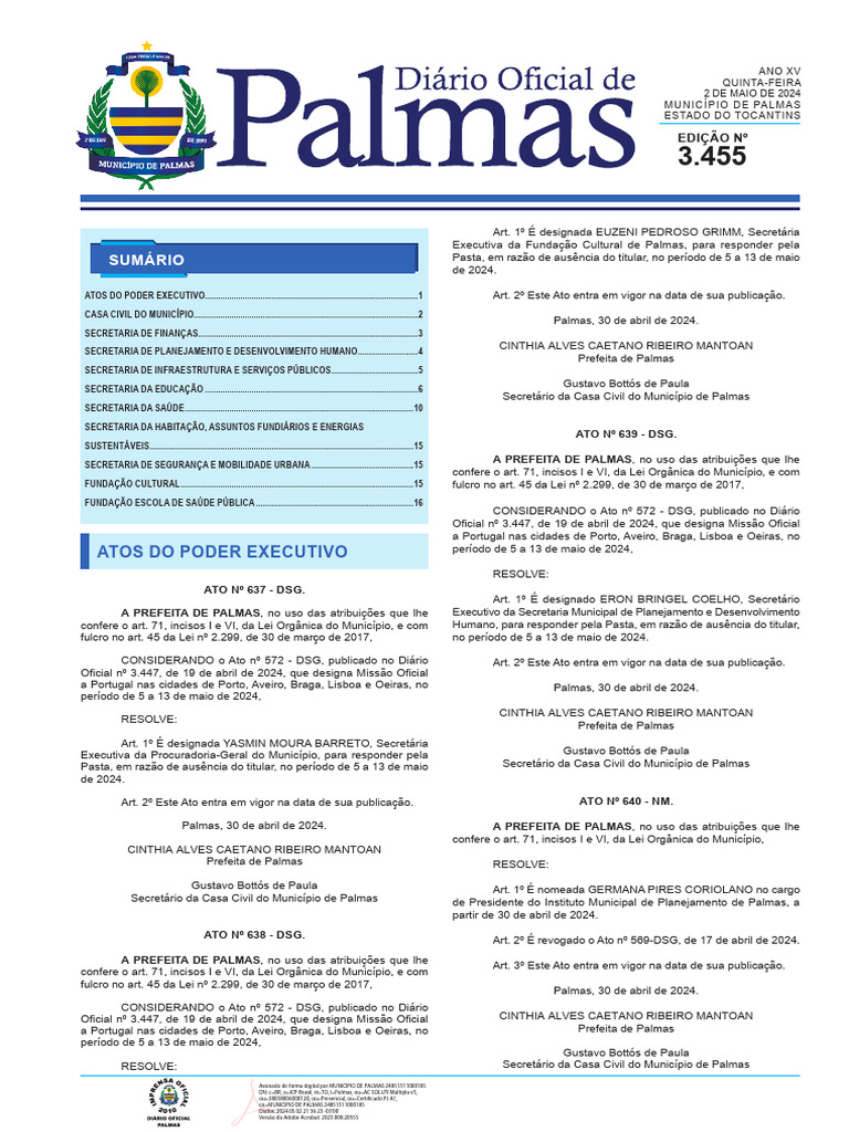 Sumário: Atos Do Poder Executivo | PDF | Emenda Constitucional