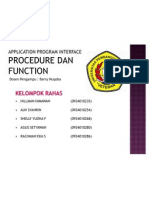 Procedure Function Application Programming Interface (Semester 5 API)