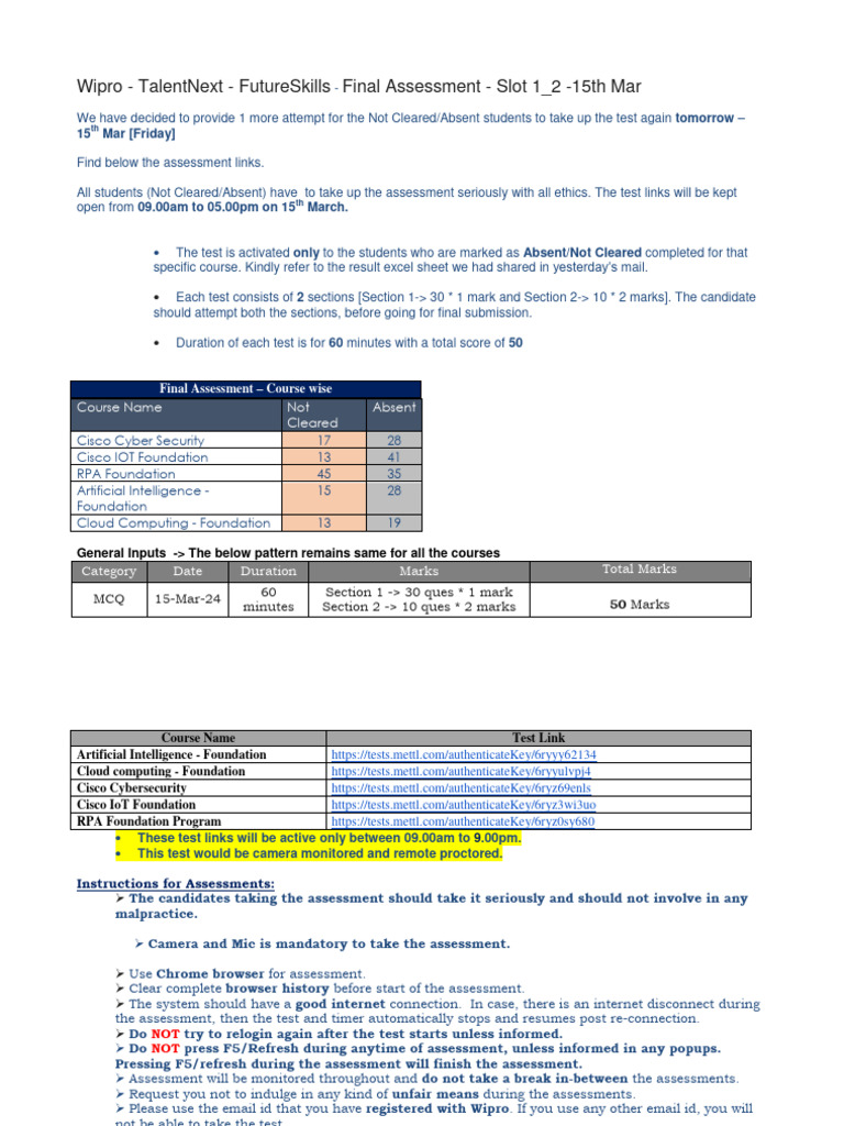 Wipro FutureSkills Final Assessment Guide | PDF | Computer Security ...