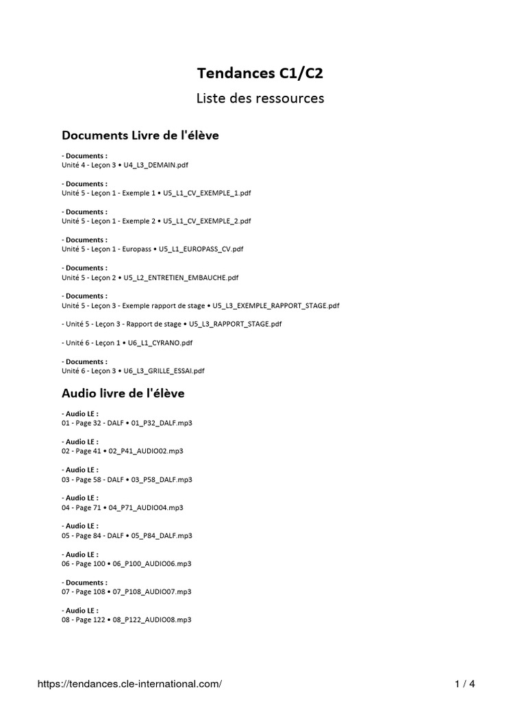 Liste des ressources C1/C2 | PDF | Échecs | Ouverture (échecs)