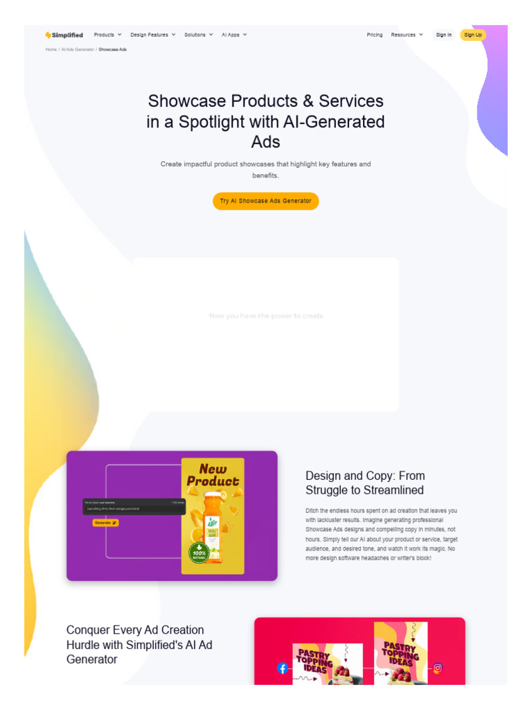 Elevate your brand with Simplified's AI-generated Showcase Ads ...