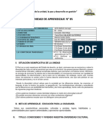 U.DE APRENDIZAJE N°5 AREA EDUCACION RELIGIOSA DE 3RO DE SECUNDARIA-