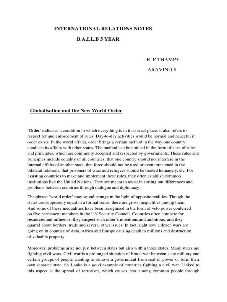 Globalisation& New World Order | PDF | Globalization | Poverty ...