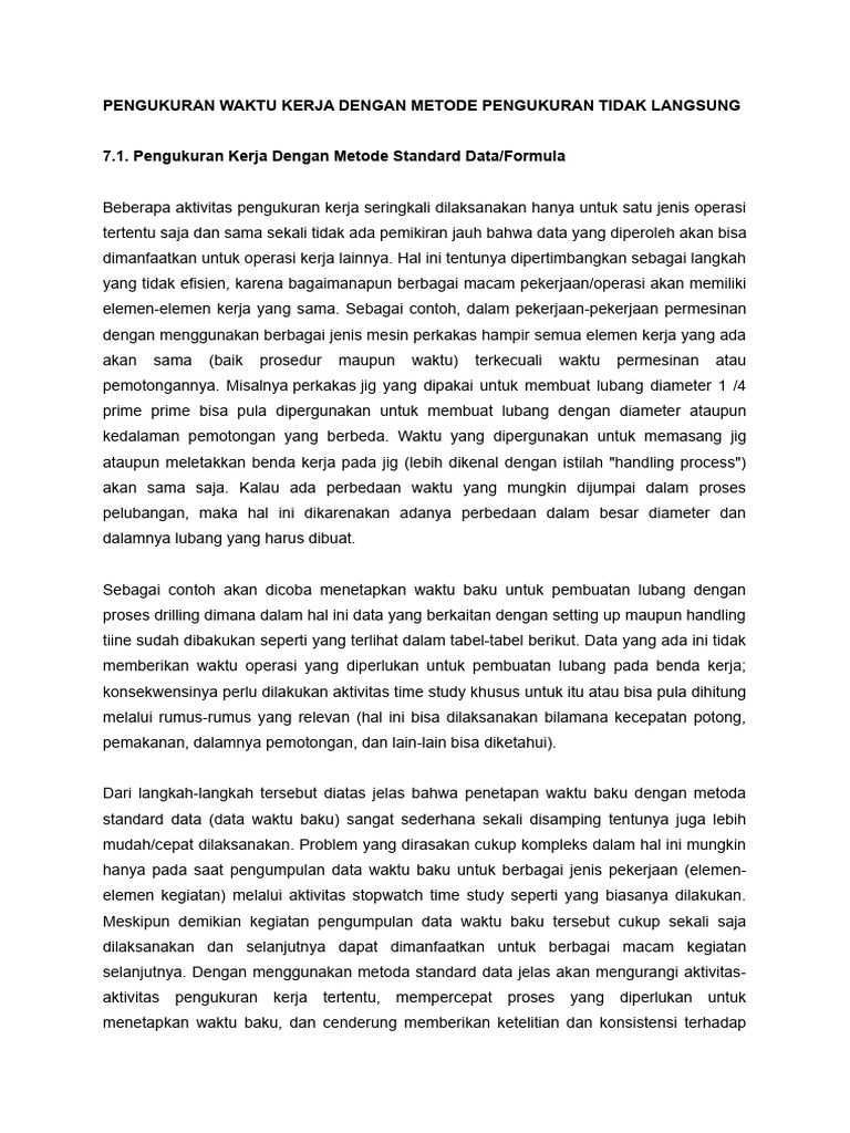 Pengukuran Waktu Kerja Metode Tidak Langsung | PDF | Teknologi & Rekayasa