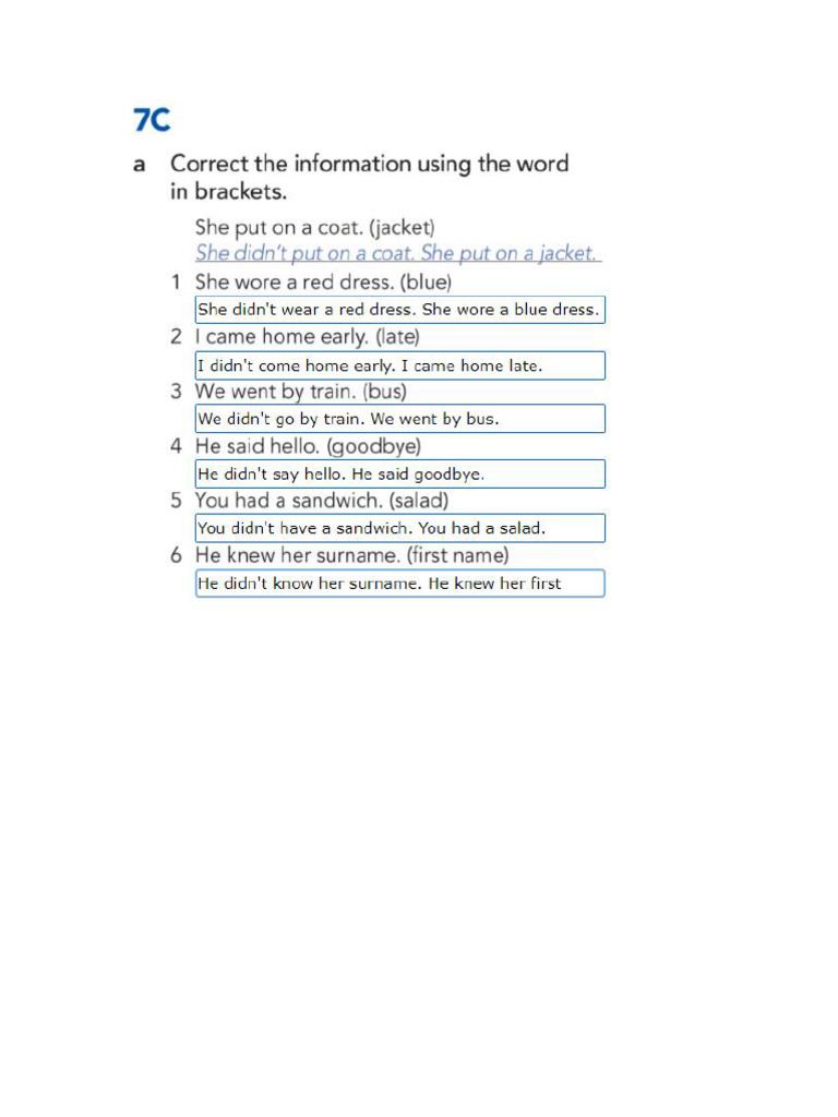 Grammar Bank 7C - Exercise A - Page 137 - Key | PDF