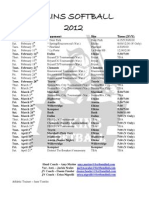 Softball Schedule 2012
