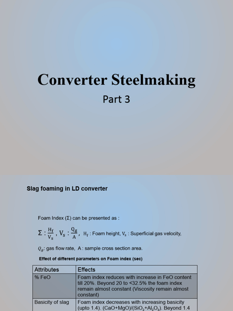 LD Converter Steelmaking Insights | PDF | Steelmaking | Physical Sciences