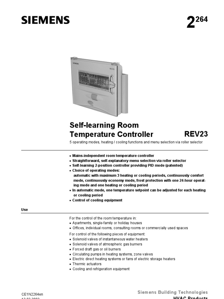 RDE10 - Room thermostat with 7-day time switch and LCD