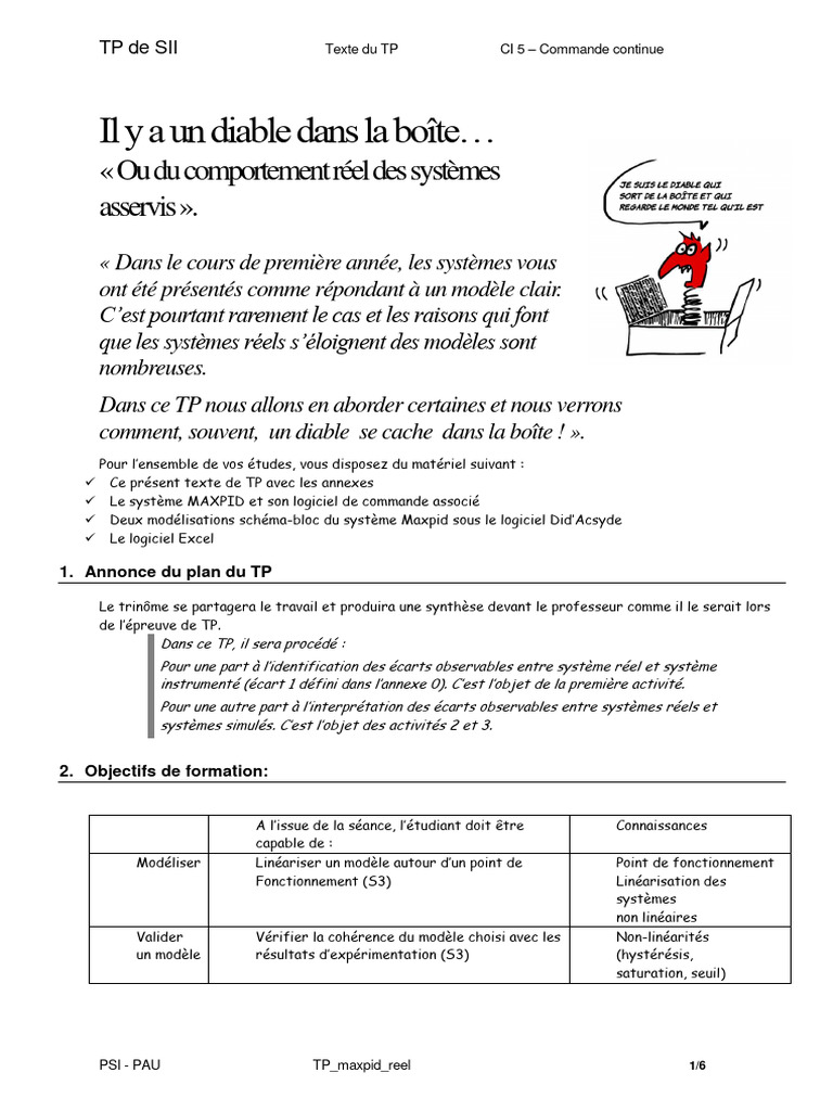 Étude du système MAXPID en TP SII | PDF | Gouverne | Avion