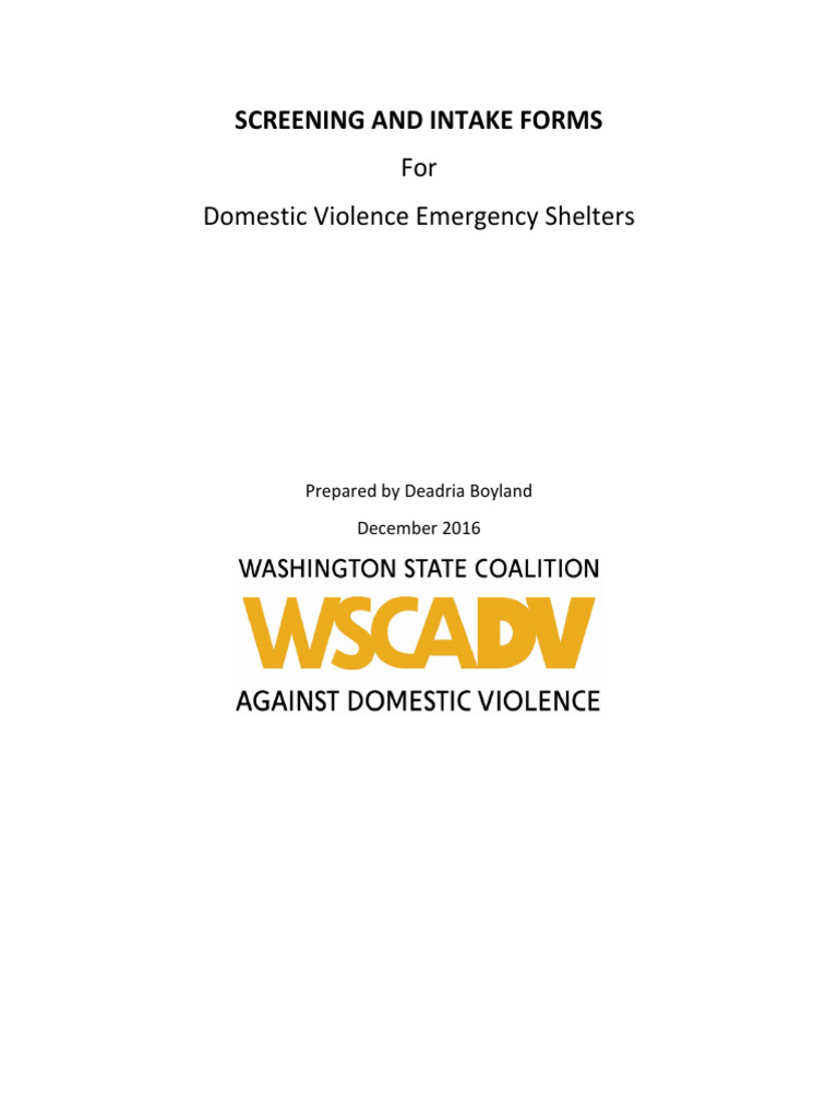 Shelter screening and intake forms and guidelines for advocates 1 pdf