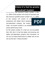 Can the Octane of a Fuel Be Greater Than Hundred