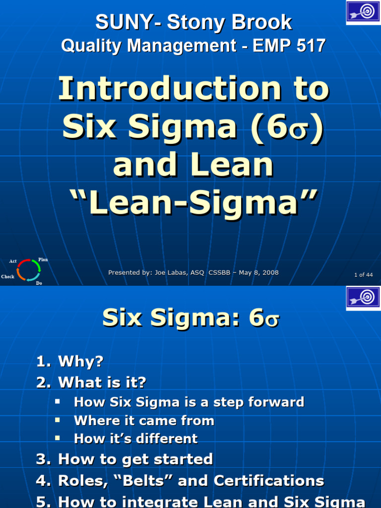 Lean Sigma Sunysb May08 Pdf Six Sigma Lean Manufacturing