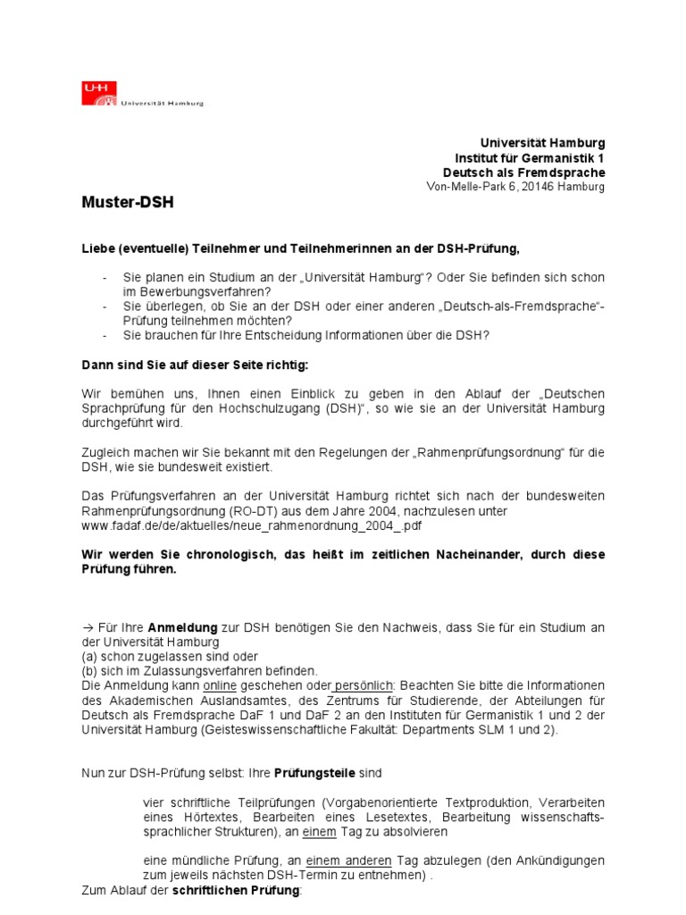 DSH Muster 2 | PDF