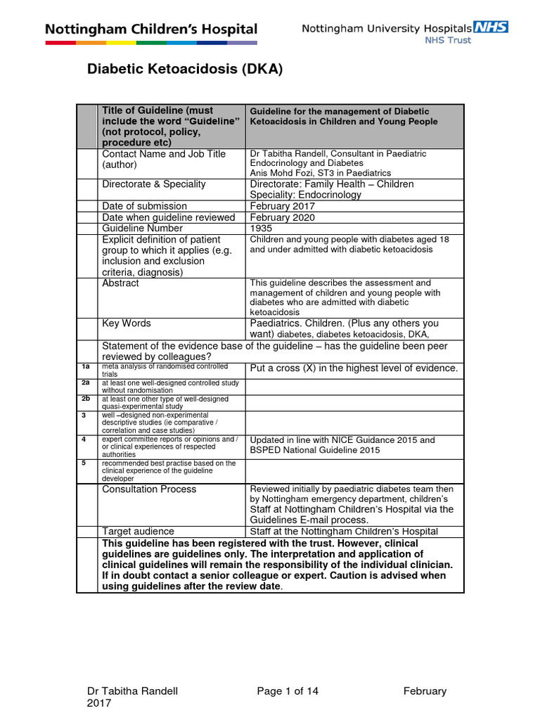 Guideline for Managing DKA in Youth | PDF | Clinical Medicine | Medical ...