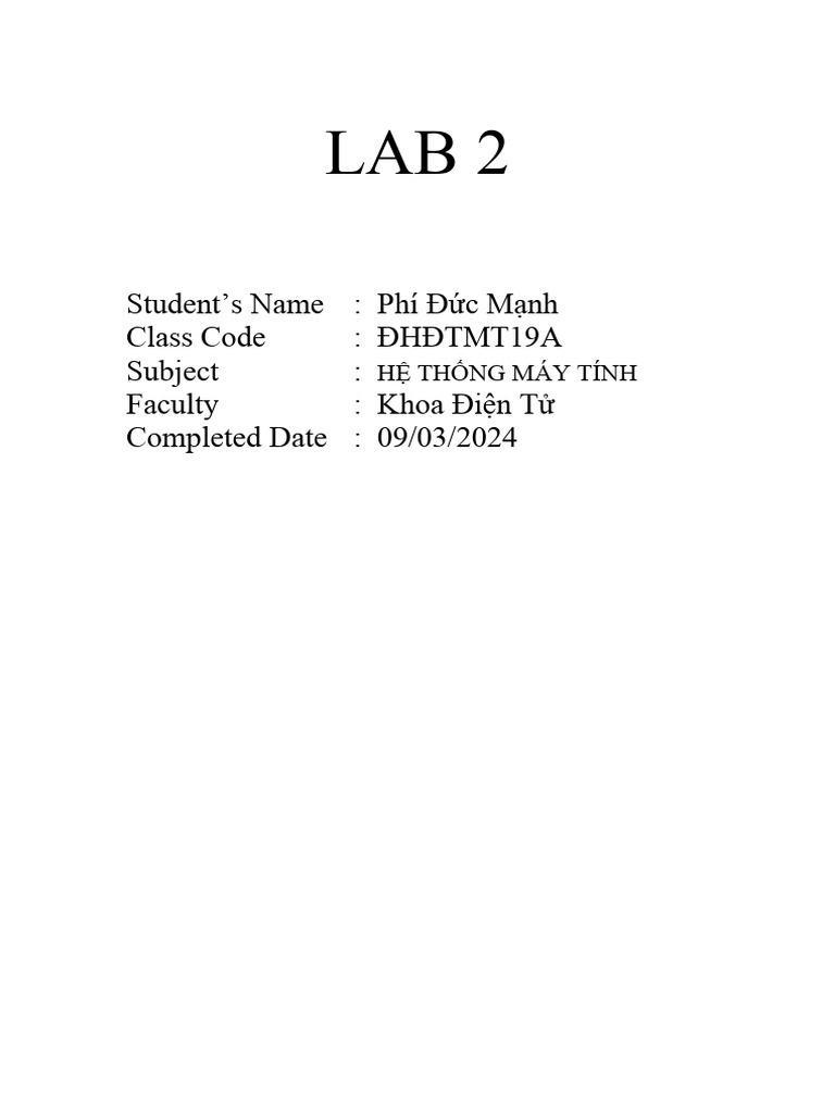 Lab 2 - Report - 23656151 - Phí Đ C M NH | PDF