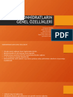 Karbonhi̇dratlarin Genel Özelli̇kleri̇