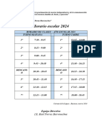 Horario de clases 2024