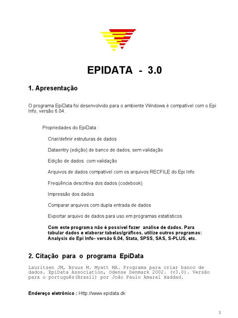 EpiData: Criação e Edição de Dados | PDF | Janela (informática) | Dados