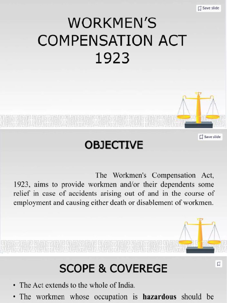 Workman compensation Act 1923 PDF