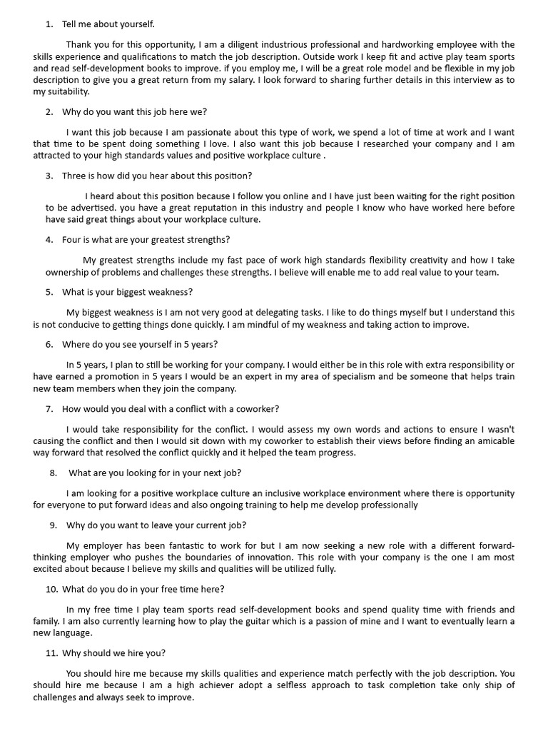 Tell me about yourself pdf organizational culture employment