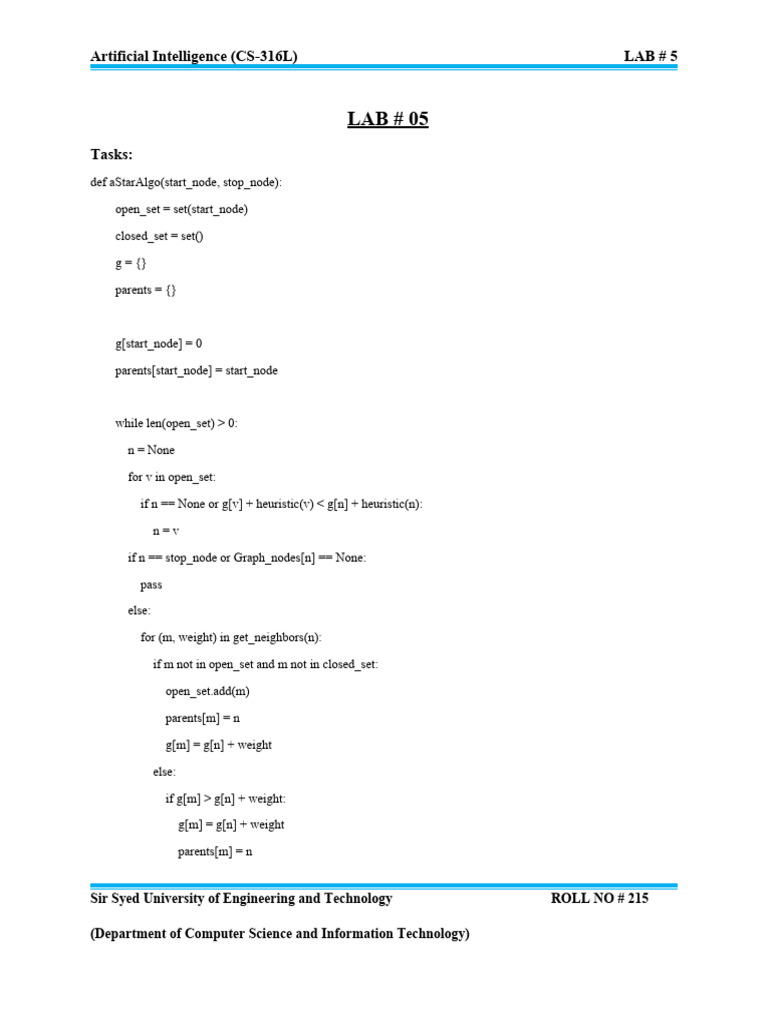 A* Algorithm Implementation in Python | PDF | Artificial Intelligence ...