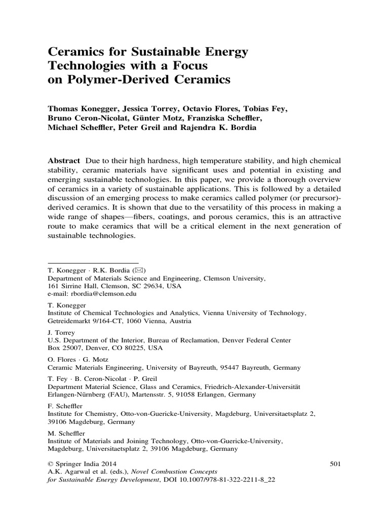 Ceramics For Sustainable Energy | PDF | Energy Storage | Ceramics