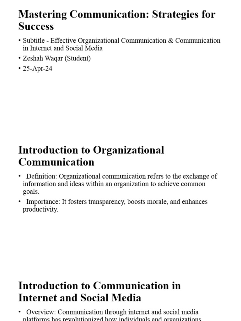 Mastering Communication Strategies | PDF | Communication | Social Media
