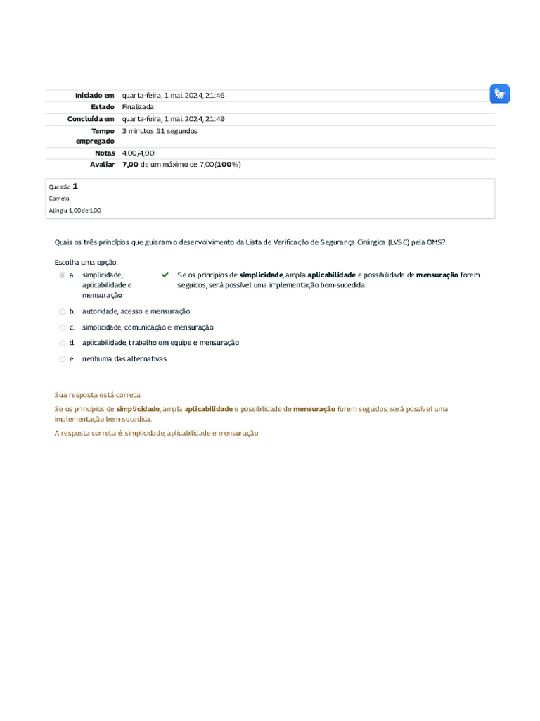 Implementação da LVSC na Cirurgia Segura | PDF