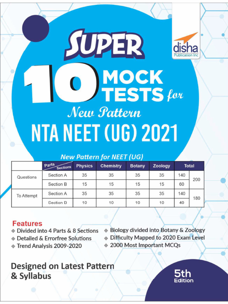 Disha Super 10 Mock Tests For New Pattern NTA NEET 2021 | PDF | Tests ...