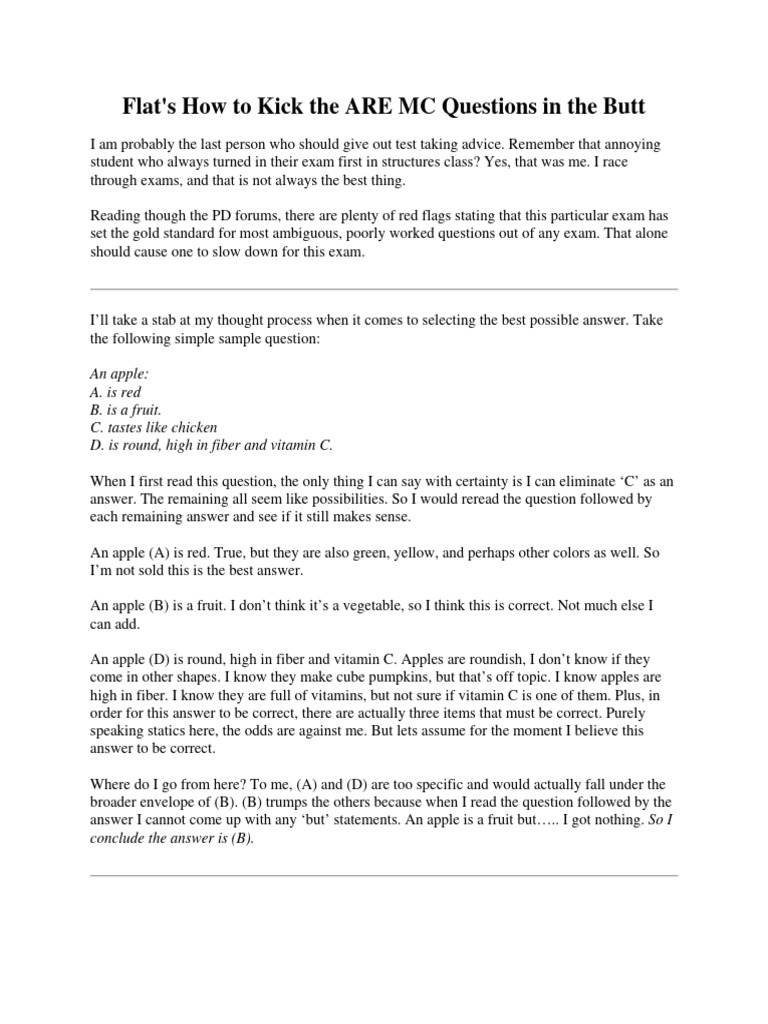 Flats ARE Question Approach | PDF