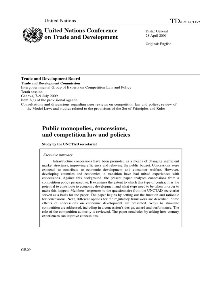 Public Monopolies Concessions And Competition Law And Policies Pdf