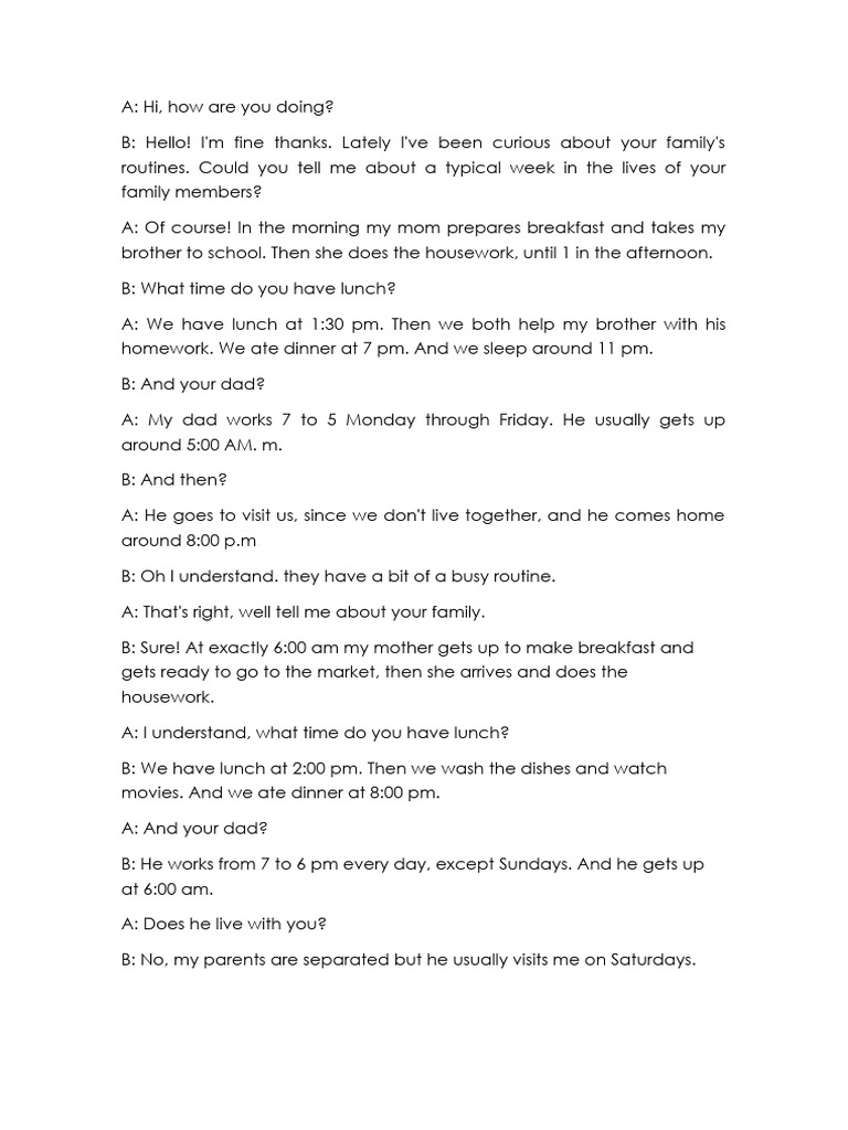 Family Routines and Schedules Explained | PDF