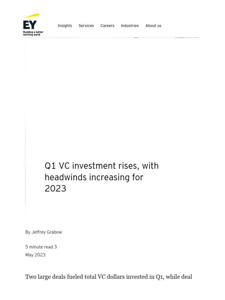 US Q1 2023 Venture Capital Trends - EY | PDF | Venture Capital ...