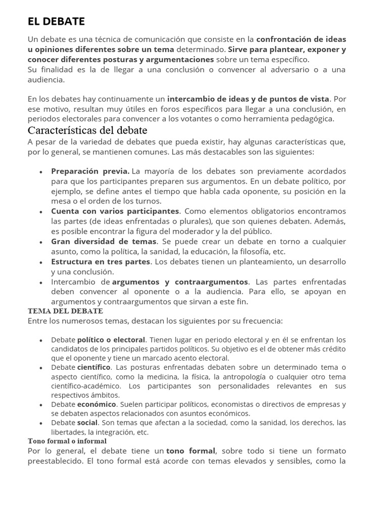 El Debate Segundo | PDF