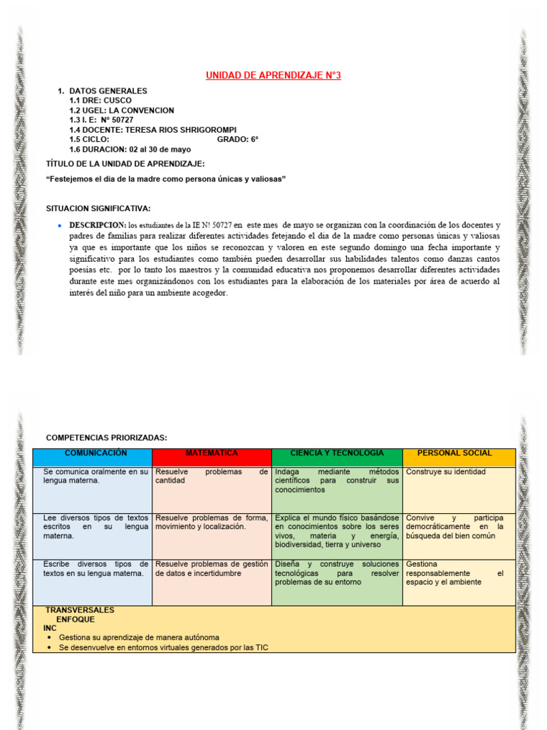 EXPERIENCIA DE APRENDIZAJE #3 Mes de Mayo | PDF | Fe | Dios