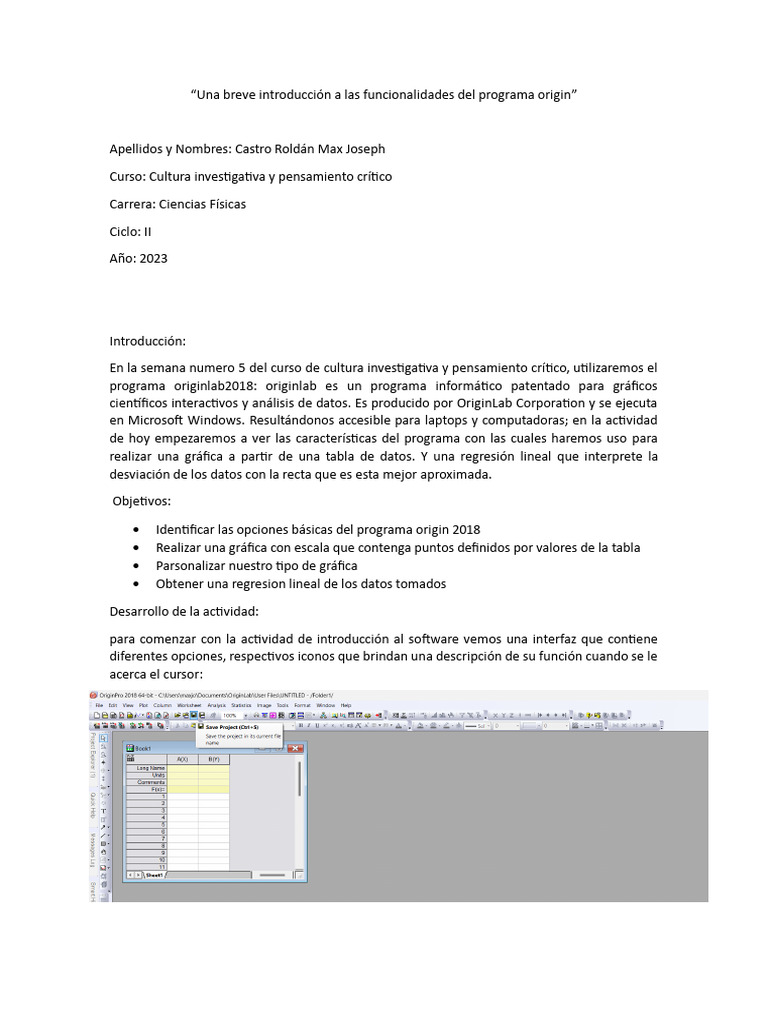 Introducción a OriginLab 2018 | PDF | Programa de computadora ...