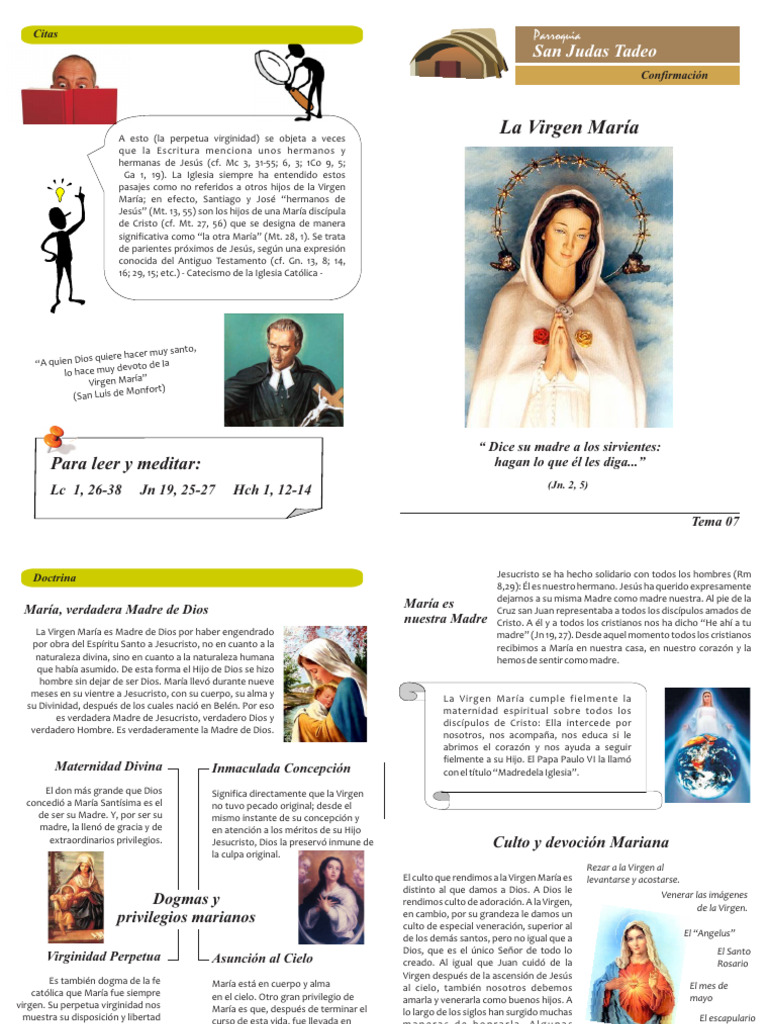 T07-La Virgen María-SNJ | PDF | María, madre de Jesús | Jesús